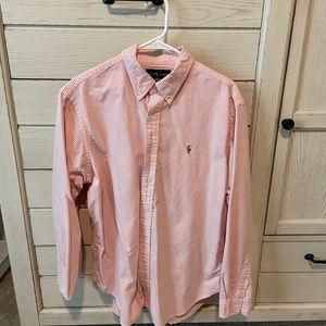 Polo Ralph Lauren button down pink and white striped XL